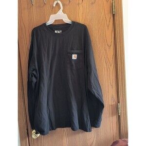 Carhartt Men's XL Black Relaxed Fit Long Sleeve Pocket Shirt